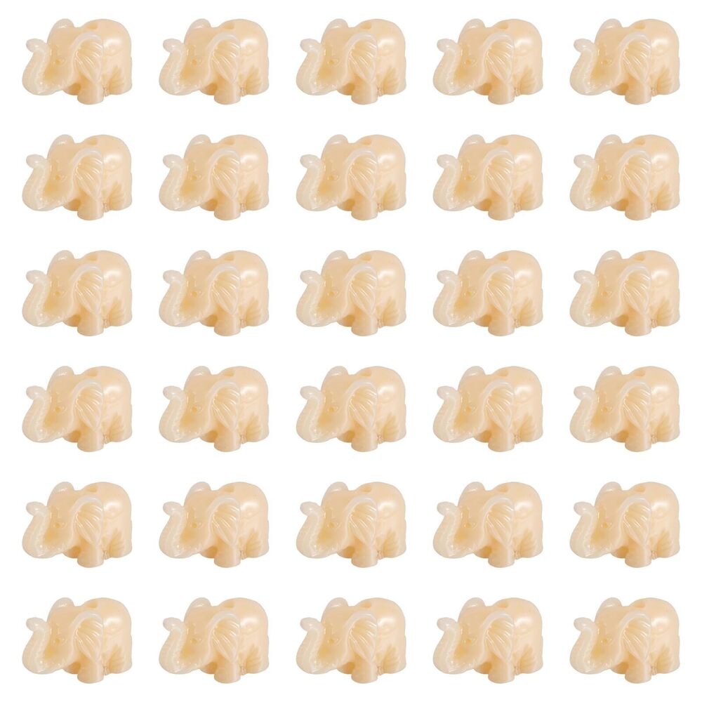 5778 200Pcs Resin Elephant Spacer Beads Carved Animal Lucky Charm Beads